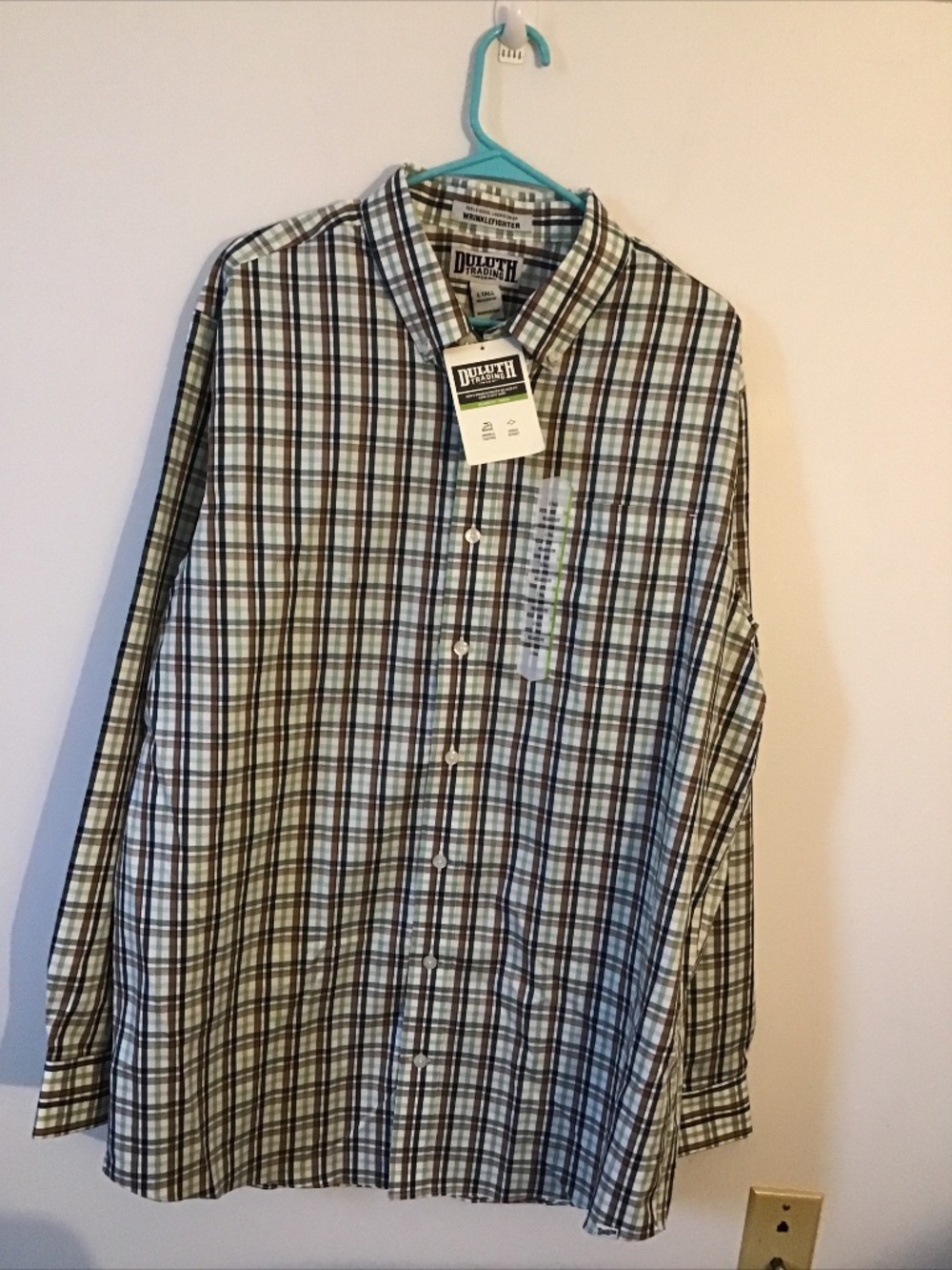Duluth Trading Co. Wrinklefighter Button Down Shirt Large Tall